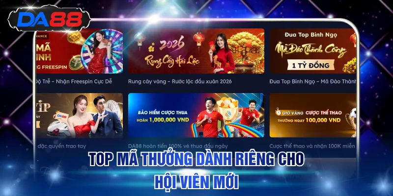 Top mã thưởng dành riêng cho hội viên mới